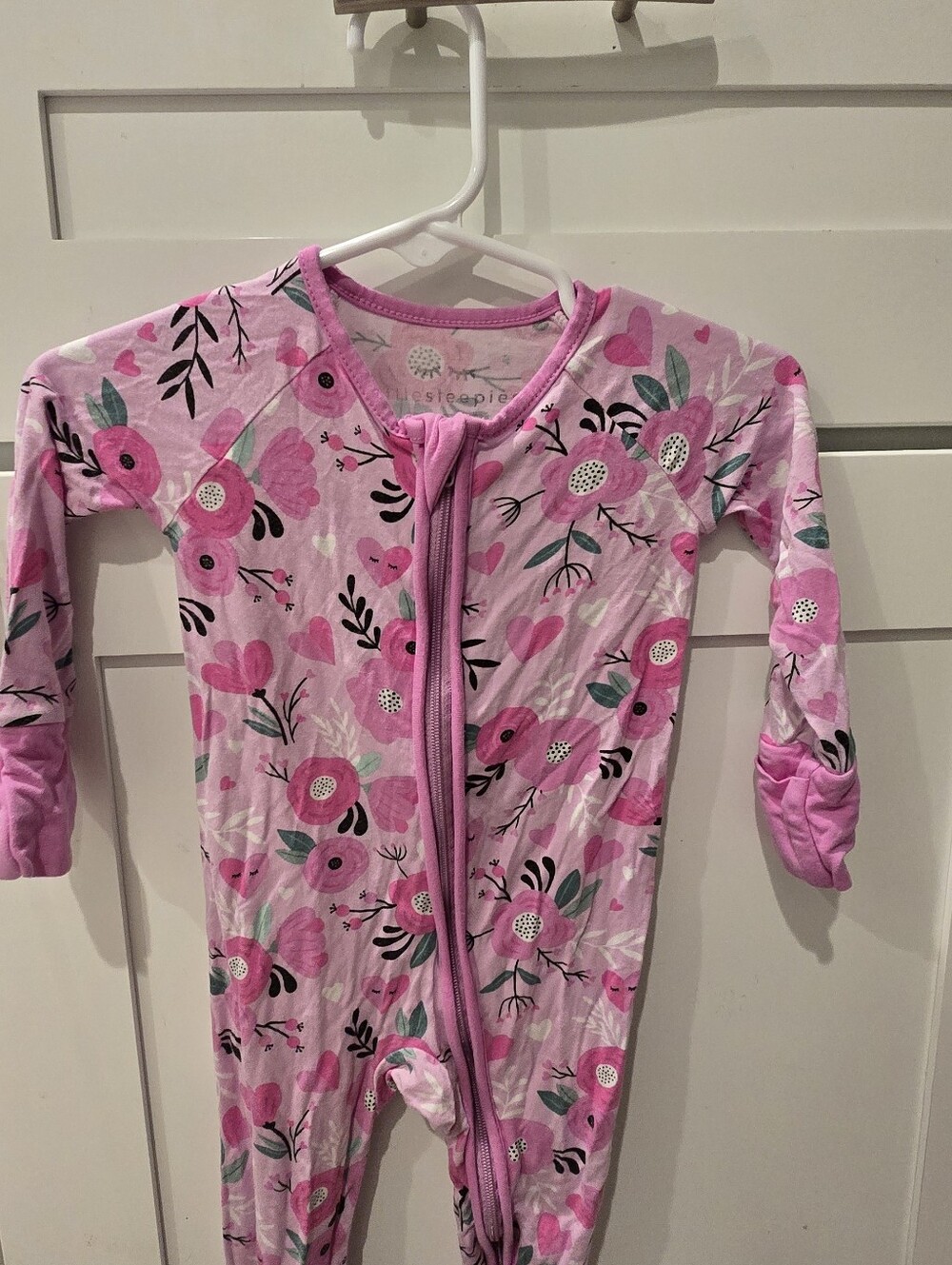 Little Sleppies Pink Floral 0/3 Month Pajamas
